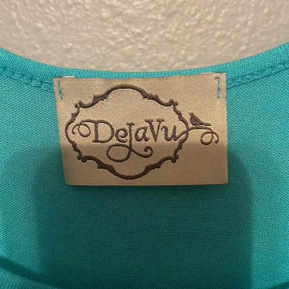 Unique and fun DejaVu mixed media top - Picture 2 of 5